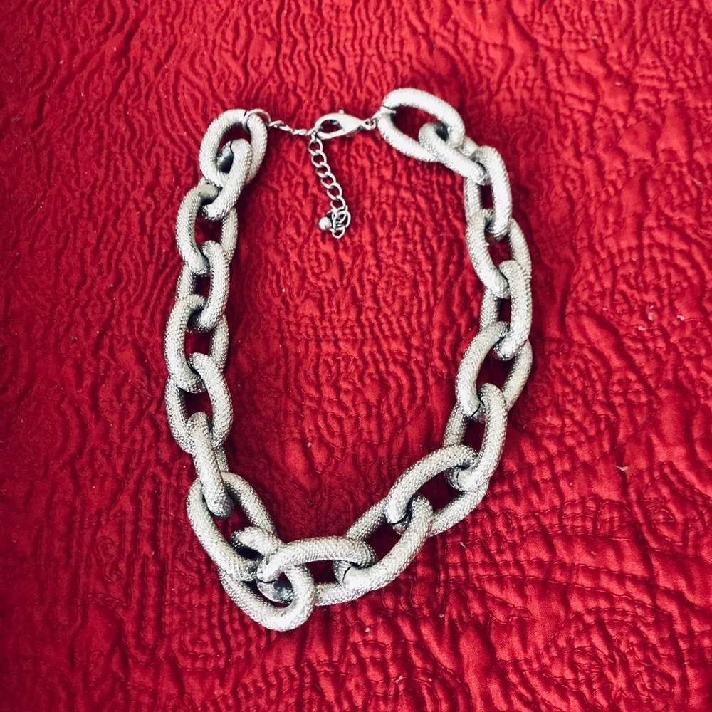 Chunky Silver Chain Link 8” Choker